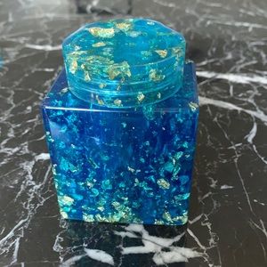 Blue screw off stash jar